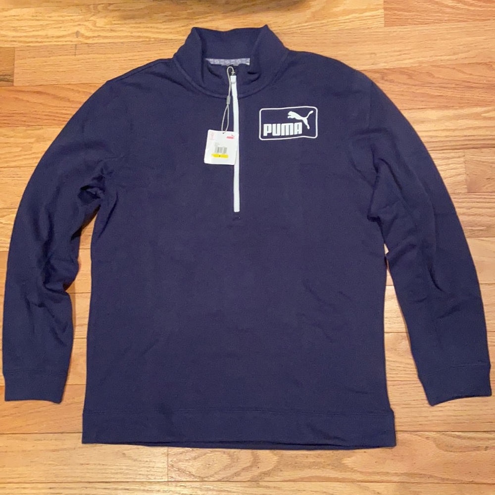 Puma men’s Golf 2019 1/4 Zip Med Blue New